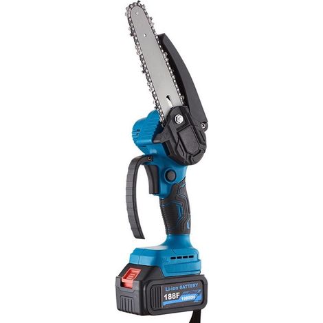 Mini motosierra a batería – Sin escobillas 21V 4 pulgadas, cadena adicional, bomba de aceite manual (1/5)