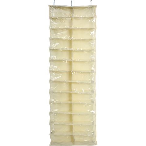 Faltbare Aufbewahrungstasche mit 26 Fächern, Schuhorganizer (beige)