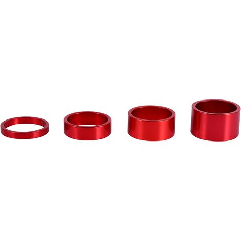 Entretoise de casque en alliage d'aluminium, 4 couleurs, 4 pièces/ensemble 5mm/10mm/15mm/20mm, tige avant de vélo, rondelle de fourche (1/4)