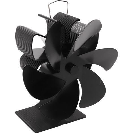 Ventilateur de four à 6 pales, noir, à allumage automatique, résistant à la chaleur, à faible consommation, fonctionnant au combustible thermique, pour usage domestique (1/5)