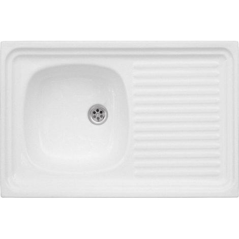 Fregadero blanco ZJ-50, 80x50, monocubo, acrílico Polimat. (1/3)