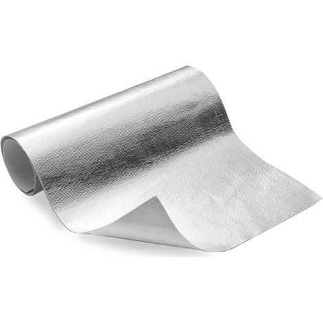 Tapis de protection thermique aluminisé, 30 x 100 cm, protection contre la chaleur, autocollant, fibre de verre, film réfléchissant, 2 mm d'épaisseur, film de protection contre la chaleur pour (1/5)
