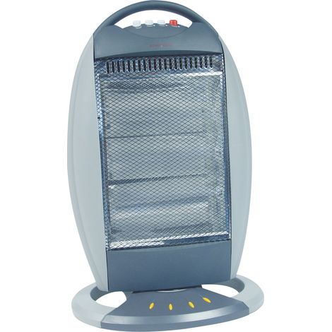 Chauffage radiant halogène 1200W – 3 puissances 400/800/1200W – Sécurité thermique – Dimensions 39 x 27.5 x 60 cm – Gris – Dx Drexon