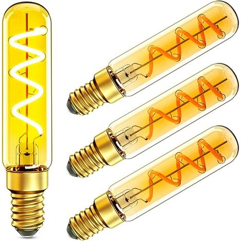 Lot de 4 Ampoules LED E14 T20 3W Dimmable Blanc Chaud 2200K Style Edison Vintage Tube Flûte pour Éclairage Rétro et Décoratif (1/5)