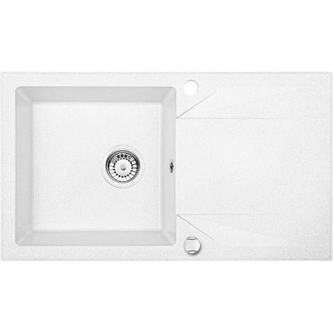 Lavello cucina in granito con 1 vasca e gocciolatoio 78x44 cm alabastro - Kalo