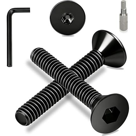 Vis Tete Fraisee Noir M6, 15 Pièces M6x55 mm Vis à Tête Plate Visserie Filetage Complet à Six Pans Creux DIN 7991/ISO 10642 Carbone pour Réparation de Meubles (1/5)