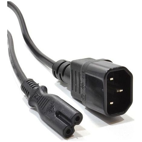 Cable de alimentacion C14 macho a C7 tipo 8 0.50 M Negro (1/4)