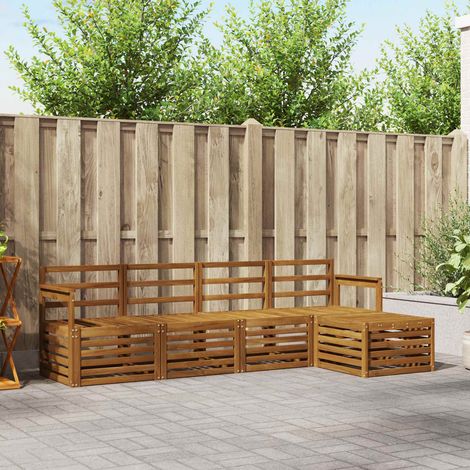 Sofagarnituren 5 pcs Natur Massivholz Akazie