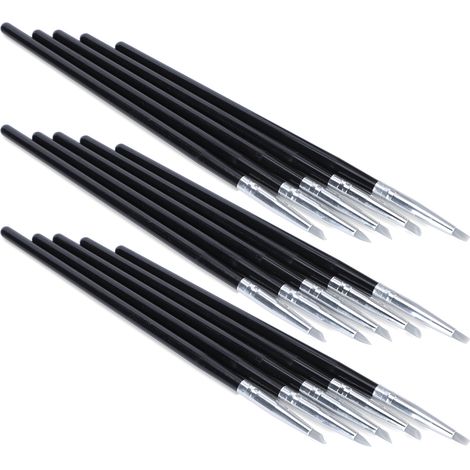 Ensemble de 3 pinceaux pour sculpture sur argile et poterie, peinture aquarelle, stylos en silicone de différentes tailles (1/5)