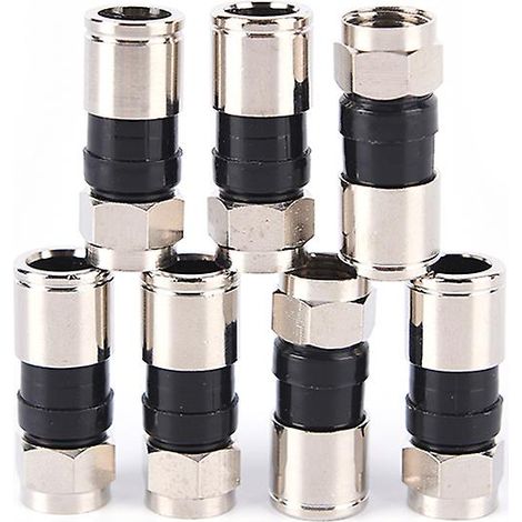 Lot de 10 connecteurs à compression RG6 type F de 2,7 cm de diamètre, haute qualité, à fermeture rapide. (1/4)