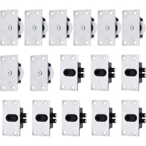 Lot de 16 roulettes de rechange pour porte coulissante - Accessoires de meubles pour armoires (1/4)