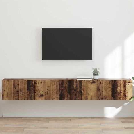 TV Wall Cabinet 2 pcs Old Wood Engineered Wood vidaXL