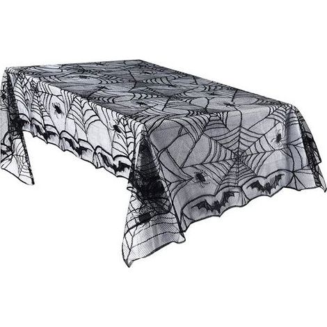 Décoration de nappe en dentelle pour Halloween, motif toile d'araignée imprimé D (1/5)