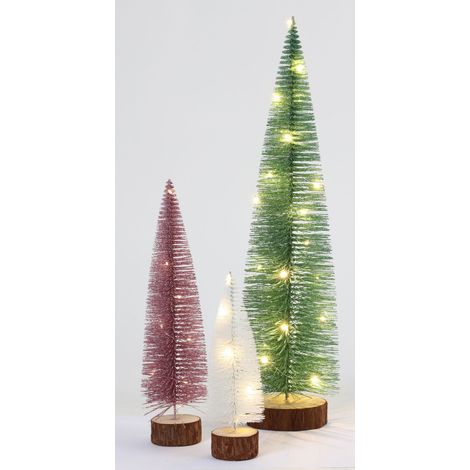 Deko-Tannenbaum mit Glitzer und 5 LEDs 20cm Warmweiß (1/2)
