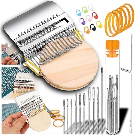 Métiers à repriser miniatures Speedweve, métiers à tisser en bois, outil de tissage Speedweve, kit de réparation pour travaux manuels et de bricolage.