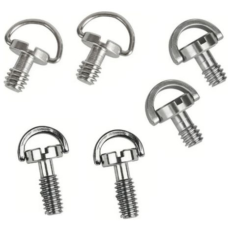 Lot de 6 vis de fixation pour appareil photo 1/4", vis filetées avec matériau en acier inoxydable, vis moletée à dégagement rapide pour trépied d'appareil photo (3 tailles) (1/4)