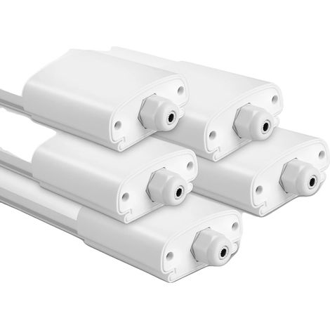 Lámpara de techo, impermeable, de bajo consumo, 5 unidades, 120 cm, blanca, 36 W (1/2)