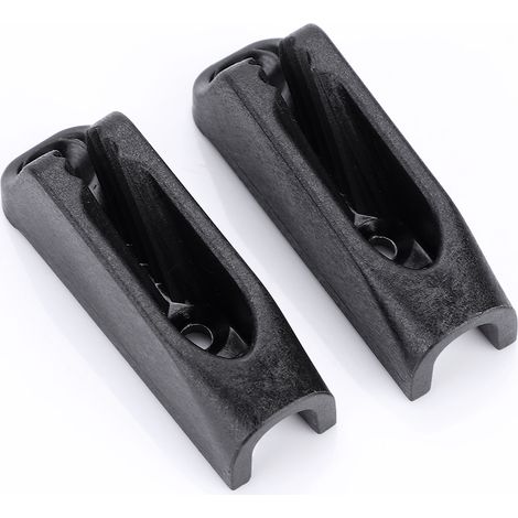 1 paire de boucles de cordage en plastique noir résistant pour kayaks, canoës et barques à rames (1/5)