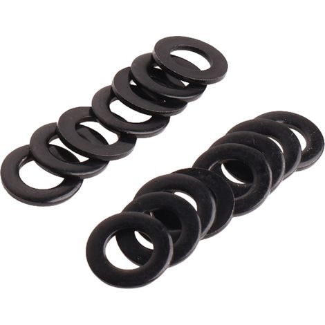 Rondelle plate en métal noir M8, 15 rondelles métalliques 8 mm x 16 mm, rondelles métalliques pour vis, rondelle d'étanchéité ronde, joint d'étanchéité, rondelles en acier inoxydable, rondelles pour l (1/5)