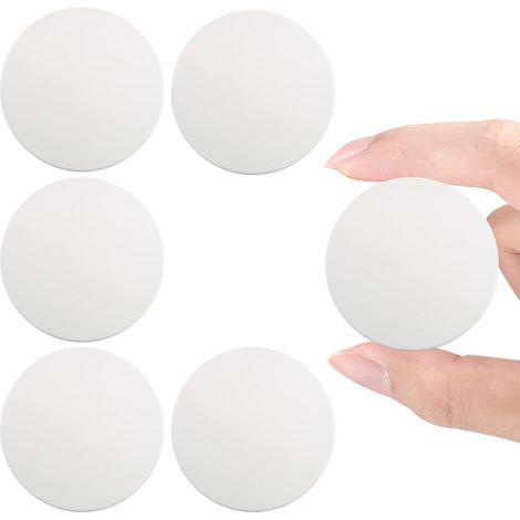 6 Pièces de Porte murale Blanche - Butee de Porte Blanche Tampon Porte, Adhesive Butoir de Porte Amortisseur de Porte de porte Mural, Blanc - 6 pièces (1/5)