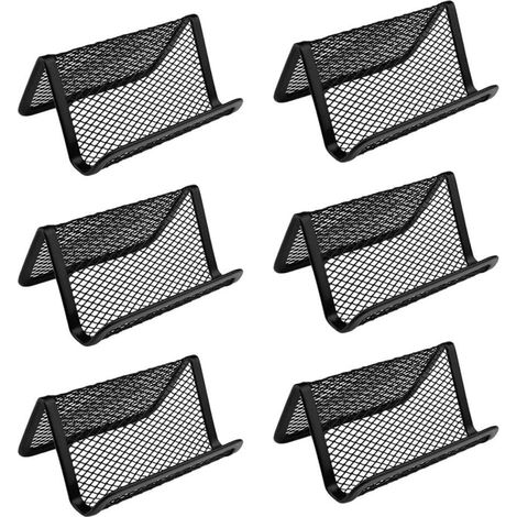Porte-Cartes De Visite - Métal Noir - 8 x 4 x 10 cm - Bureau Salon Professionnel - Lot De 6 (1/5)