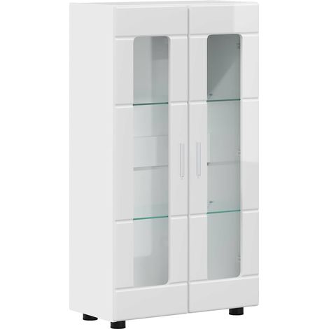 Sideboard with Shelf FLORIN High Gloss White 55.5 x 29 x 100 cm vidaXL