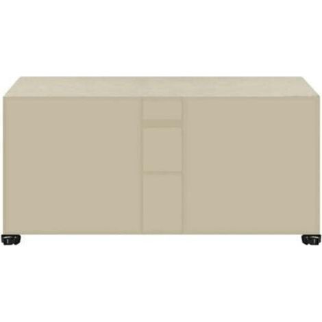 Rechteckige Gartenmöbelabdeckung 87x87x77cm, Schutzhülle für Gartenmöbel, 420D Oxford-Gewebe, wind-, regen-, UV- und reißfest (Beige)