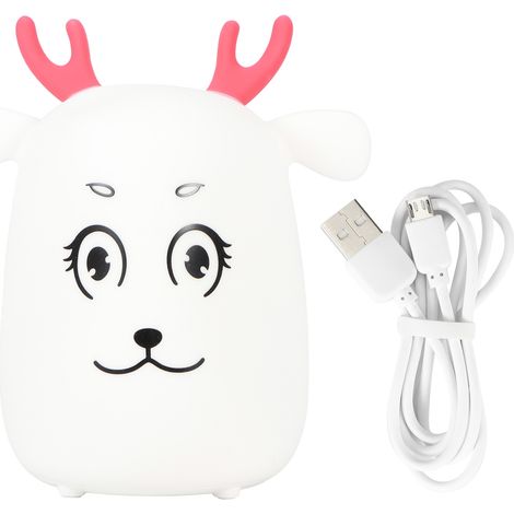 Lampe veilleuse silicone en forme de cerf, rechargeable USB, lumineuse pour chambre à coucher (1/5)