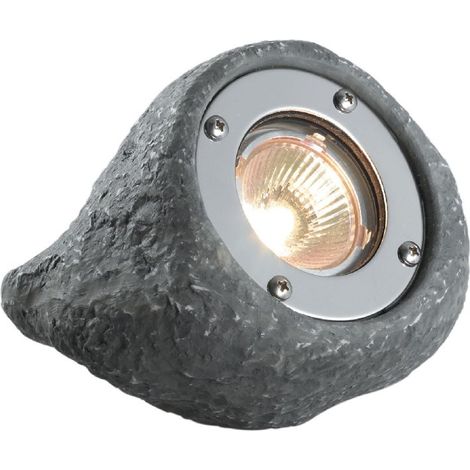 Garden Lights Spot LED de jardin 12V éclairage extérieur blanc chaud 3000K, 3W 190lm IP68 étanche aspect pierre avec câble, plug & play pour allée terrasse plantes (1/3)