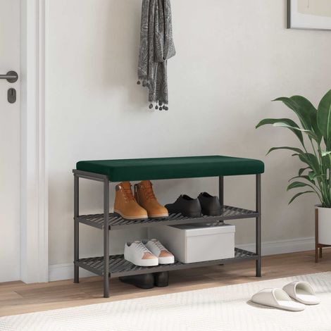 vidaXL Cojín de banco Terciopelo Verde oscuro Profundidad 35 cm (1/5)