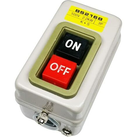 1 interrupteur marche/arrêt, autobloquant, 220 V / 380 V CA, bornes à vis, isolation renforcée, pour moteurs (1/5)