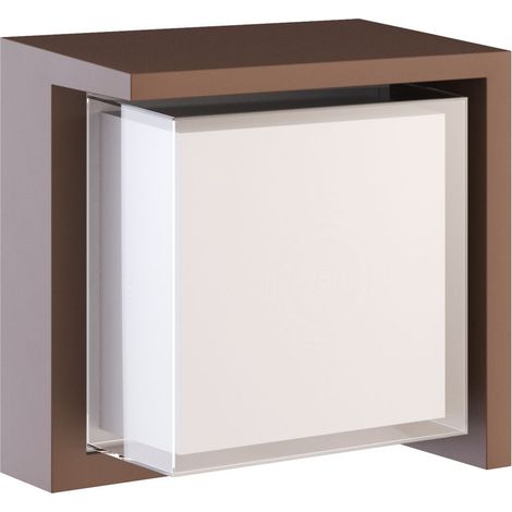 Applique LED da Parete Blis Square 15W 180° con Tecnologia Switch CCT 2700K/3200K/4000K Corten Texturizzato Outdoor - Beneito & Faure