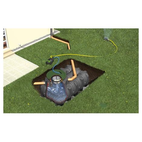 GRAF Regenwasser-Flachtank Platin 3000L Garten-Jet begehbar