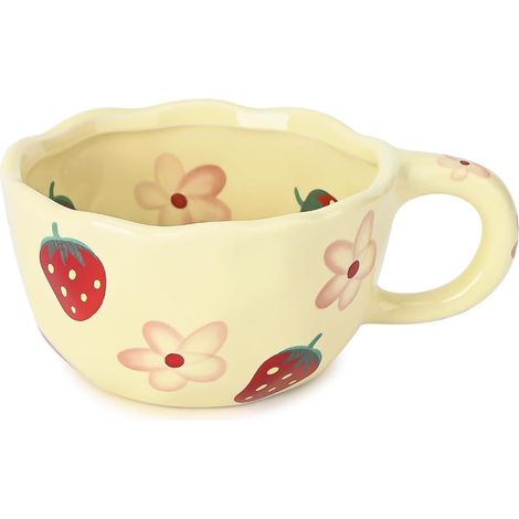 Esta preciosa taza de cerámica tiene una capacidad de 250 ml, ideal para servir lattes, té o leche. (1/4)