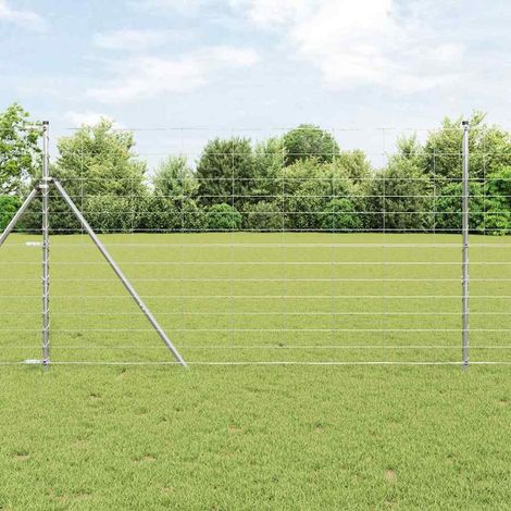 Feldzaun Silber 50 x 1,4 m Verzinkter Stahl