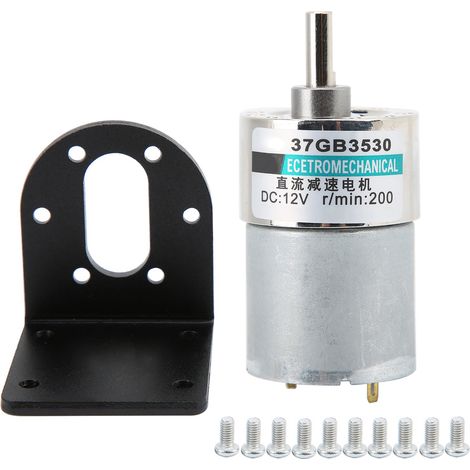 Moteur à courant continu DC micro 12V XD37GB3530, couple élevé, faible vitesse, aimant permanent, avec support (200 tr/min) (1/5)