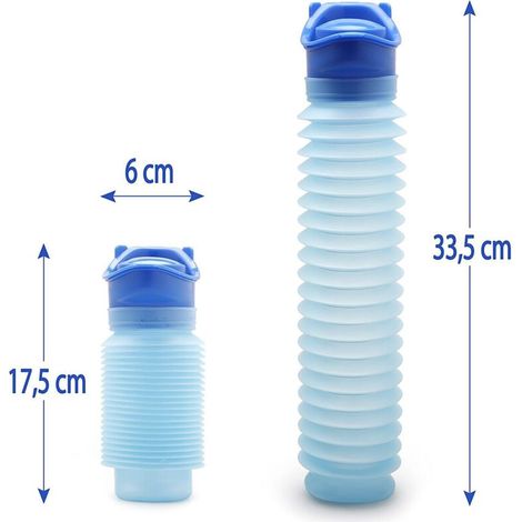 Orinatoio di emergenza retrattile - Mini WC portatile per campeggio, attività all'aperto e viaggi - Per bambini e adulti - 750 ml (1/3)