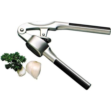 Presse-ail - Auto-nettoyant - Manche anti-glisse - 17 cm - Noir et inox