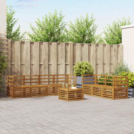 Sofagarnituren 8 pcs Natur Massivholz Akazie