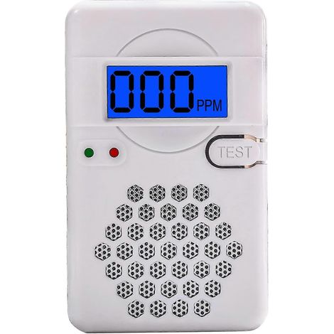 Mini détecteur de monoxyde de carbone à piles, détecteur d'alarme de gaz CO, capteur de CO avec affichage numérique LED (1/5)