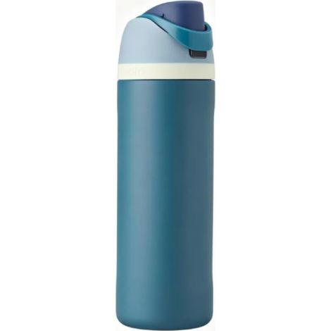 Bouteille isotherme en acier inoxydable avec paille, sans BPA, idéale pour les voyages, 700 ml, coloris denim (1/5)