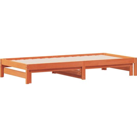 Sofá cama nido madera maciza de pino marrón cera 90x190 cm vidaXL (1/6)