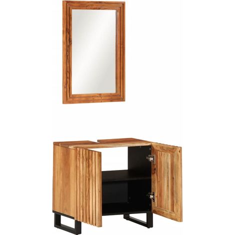 Maison Exclusive - 2-tlg. Badmöbel-Set Massivholz Akazie