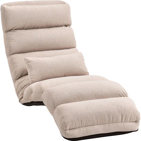 Fauteuil 1 place convertible, dossier et appui-tête ajustables sur 5 positions, dimensions 58x119x78cm, teinte beige