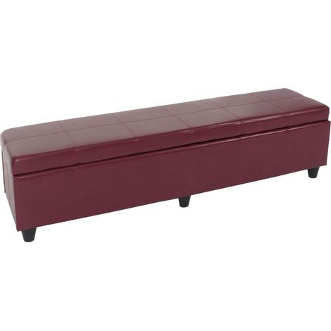 [NON UTILIZZATO] Panca contenitore elegante Kriens xxl ecopelle 180x45x45cm rosso