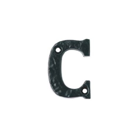 LETTERA ALFABETO C IN FERRO NERO OPACO