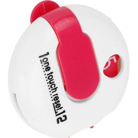 Golf-Scorezähler mit Kappen- und Handschuhclip, Ein-Knopf-Reset, Golfzubehör, weiß-pinker Wettkampf-Scorezähler (1/4)
