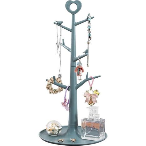 Porte Bijoux Presentoir Plastique Porte Bijoux Arbre Présentoir à Bijoux Bague Presentoir Boucle d'Oreille Crochet Organisateur de Bijoux Suspendu pour Bagues, Colliers, Boucles d'Oreilles (1/5)