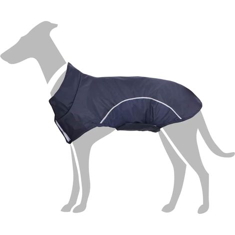 Hunde Regenmantel mit Reflexstreifen Polyester Marineblau XXS