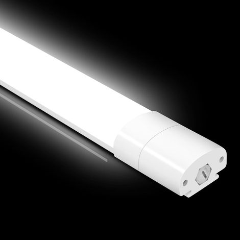 Plafonnier LED 120CM, Tube LED 36W 4000LM Blanc Neutre 4000K IP65 Étanche pour Garage, Cave, Bureau, Salle de Bain, Atelier, Sous Sol (1/5)